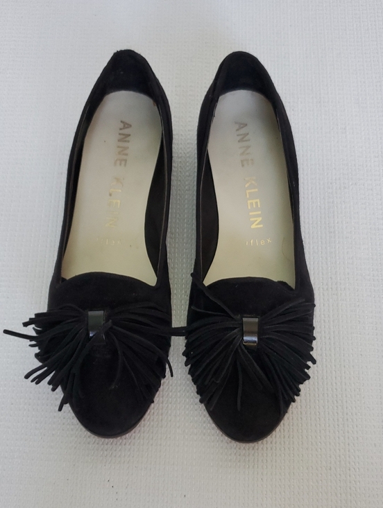 Anne Klein Shoes - Anne Klein Black Suede Tassel Loafers